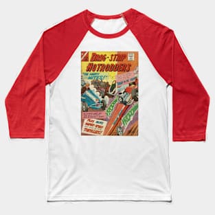 Retro Vintage Hot Rod Drag Racing Cars Comic Book Cover Artwork Baseball T-Shirt